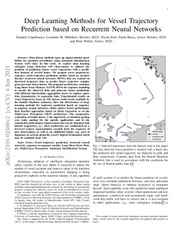 Deep Learning Methods for Vessel Trajectory Prediction based on
  Recurrent Neural Networks