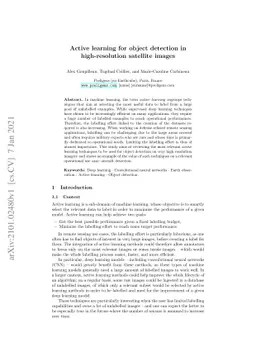 Active learning for object detection in high-resolution satellite images