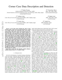 Corner case data description and detection