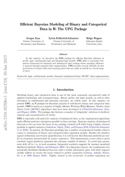 Efficient Bayesian Modeling of Binary and Categorical Data in R: The UPG
  Package