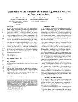 Explainable AI and Adoption of Financial Algorithmic Advisors: an
  Experimental Study