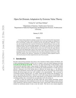 Open Set Domain Adaptation by Extreme Value Theory