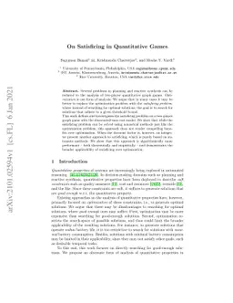 On Satisficing in Quantitative Games