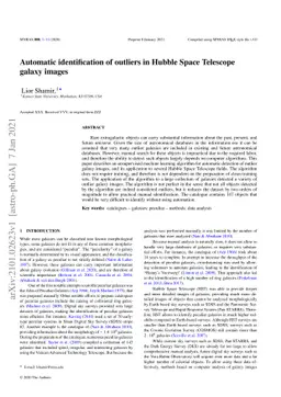 Automatic identification of outliers in Hubble Space Telescope galaxy
  images