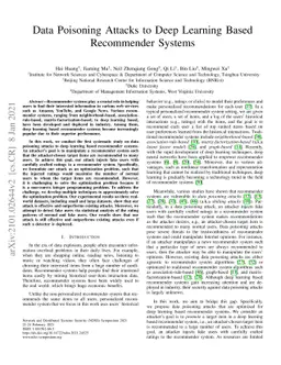 Data Poisoning Attacks to Deep Learning Based Recommender Systems