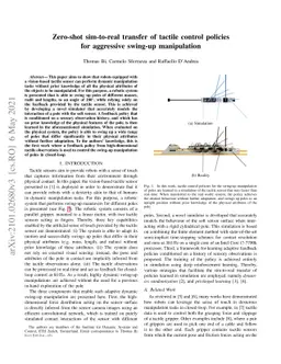 Zero-shot sim-to-real transfer of tactile control policies for
  aggressive swing-up manipulation
