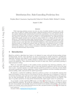 Distribution-Free, Risk-Controlling Prediction Sets