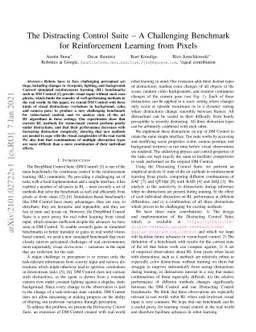 The Distracting Control Suite -- A Challenging Benchmark for
  Reinforcement Learning from Pixels
