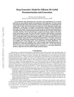 Deep Generative Model for Efficient 3D Airfoil Parameterization and
  Generation