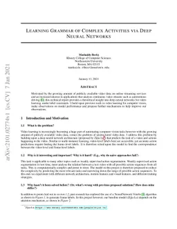 Learning Grammar of Complex Activities via Deep Neural Networks