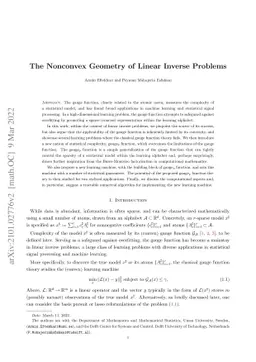 The Nonconvex Geometry of Linear Inverse Problems