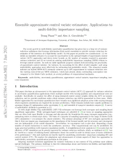 Ensemble approximate control variate estimators: Applications to
  multi-fidelity importance sampling
