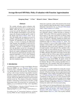 Average-Reward Off-Policy Policy Evaluation with Function Approximation