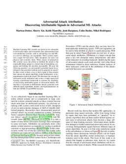 Adversarial Attack Attribution: Discovering Attributable Signals in
  Adversarial ML Attacks