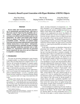 Geometry-Based Layout Generation with Hyper-Relations AMONG Objects