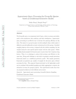 Approximate Query Processing for Group-By Queries based on Conditional
  Generative Models