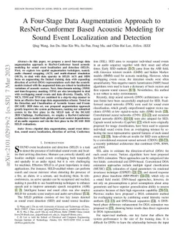 A Four-Stage Data Augmentation Approach to ResNet-Conformer Based
  Acoustic Modeling for Sound Event Localization and Detection
