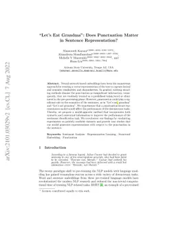 "Let's Eat Grandma": Does Punctuation Matter in Sentence Representation?