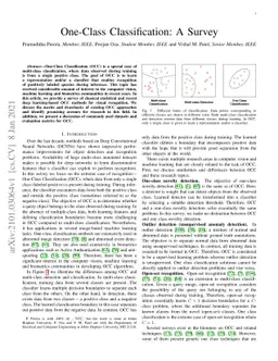 One-Class Classification: A Survey