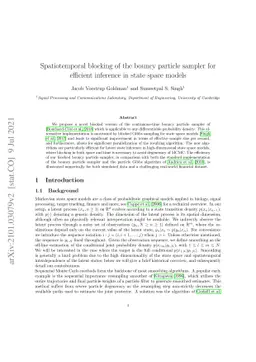 Spatiotemporal blocking of the bouncy particle sampler for efficient
  inference in state space models