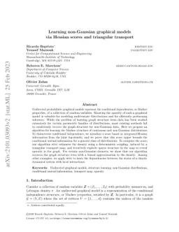 Learning non-Gaussian graphical models via Hessian scores and triangular
  transport
