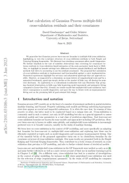 Fast calculation of Gaussian Process multiple-fold cross-validation
  residuals and their covariances