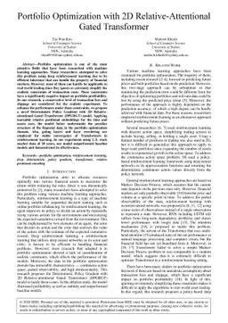 Portfolio Optimization with 2D Relative-Attentional Gated Transformer