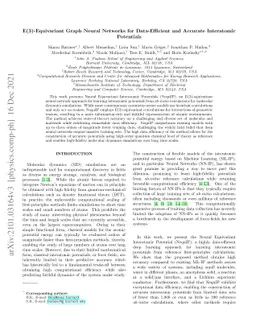 E(3)-Equivariant Graph Neural Networks for Data-Efficient and Accurate
  Interatomic Potentials