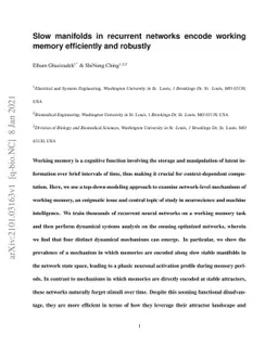 Slow manifolds in recurrent networks encode working memory efficiently
  and robustly