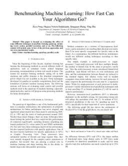 Benchmarking Machine Learning: How Fast Can Your Algorithms Go?