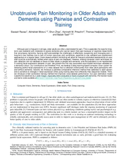 Unobtrusive Pain Monitoring in Older Adults with Dementia using Pairwise
  and Contrastive Training