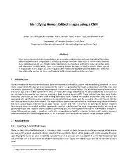 Identifying Human Edited Images using a CNN