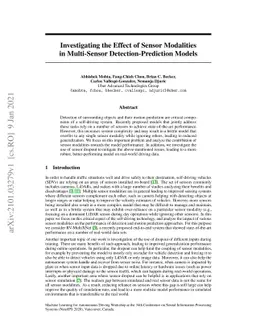 Investigating the Effect of Sensor Modalities in Multi-Sensor
  Detection-Prediction Models