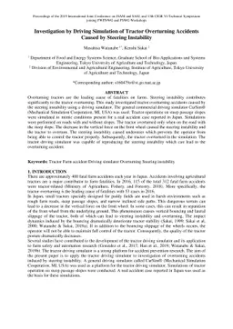 Investigation by Driving Simulation of Tractor Overturning Accidents
  Caused by Steering Instability