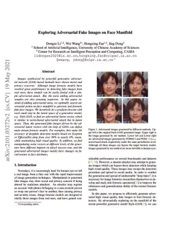 Exploring Adversarial Fake Images on Face Manifold