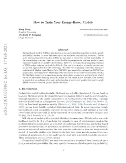 How to Train Your Energy-Based Models