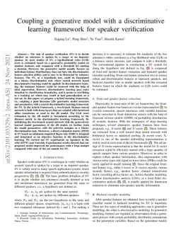 Coupling a generative model with a discriminative learning framework for
  speaker verification