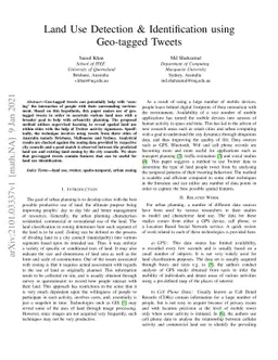 Land Use Detection & Identification using Geo-tagged Tweets