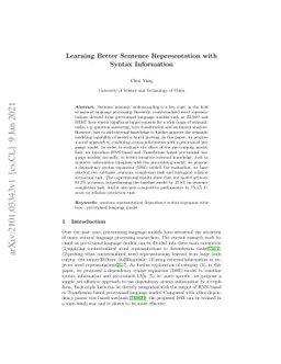 Learning Better Sentence Representation with Syntax Information