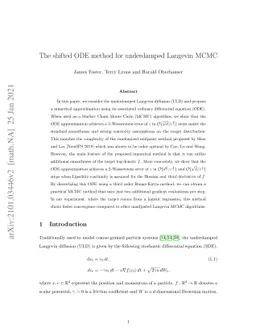 The shifted ODE method for underdamped Langevin MCMC