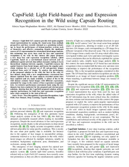 CapsField: Light Field-based Face and Expression Recognition in the Wild
  using Capsule Routing