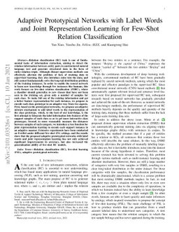 Adaptive Prototypical Networks with Label Words and Joint Representation
  Learning for Few-Shot Relation Classification