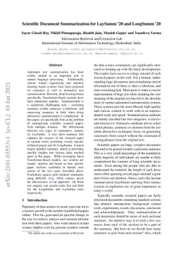 Summaformers @ LaySumm 20, LongSumm 20