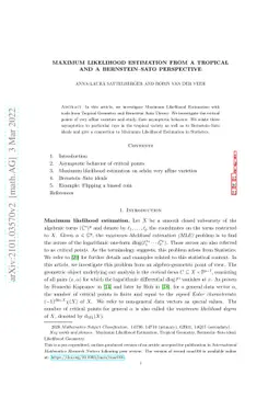 Maximum Likelihood Estimation from a Tropical and a Bernstein--Sato
  Perspective