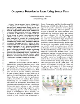 Occupancy Detection in Room Using Sensor Data