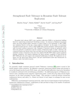 Strengthened Fault Tolerance in Byzantine Fault Tolerant Replication