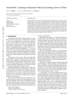 ArrowGAN : Learning to Generate Videos by Learning Arrow of Time