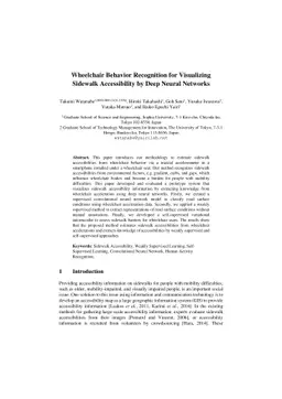 Wheelchair Behavior Recognition for Visualizing Sidewalk Accessibility
  by Deep Neural Networks