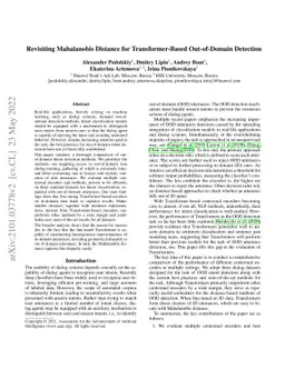 Revisiting Mahalanobis Distance for Transformer-Based Out-of-Domain
  Detection