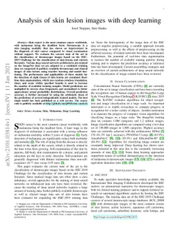 Analysis of skin lesion images with deep learning